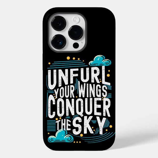 Funda De Case-Mate Para iPhone Desplegar sus alas conquistar el cielo Inspirador (Reverso )