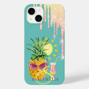 Funda Para iPhone 14 De Case-Mate Destellos Gotea Piña Sol Cóctel Menta Verde