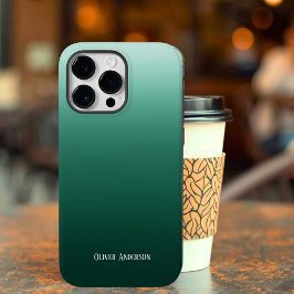 Funda Para iPhone 14 Pro Max De Case-Mate Desvanecimiento minimalista en tonos verdes con no