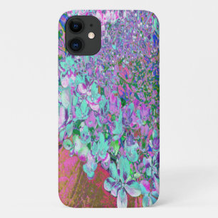 Funda Para iPhone 11 Detalle de Hortensia Elegante Aqua y Púrpura Limel