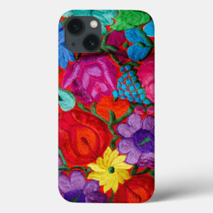 Funda Para iPhone 13 Detalle de textil floral de bordado tradicional