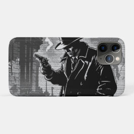 Funda Para iPhone 11 Pro Detective urbano retro estilo cómic gráfico BW de