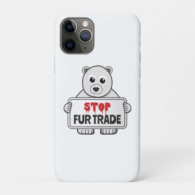 Funda De Case-Mate Para iPhone Detener el comercio de pieles triste oso polar (Reverso)