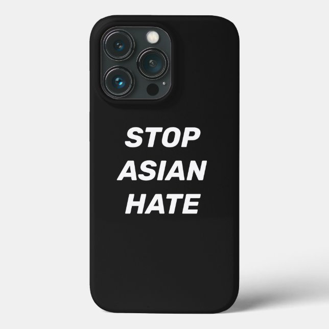 Funda De Case-Mate Para iPhone Detener el odio asiático, blanco negro (Reverso )