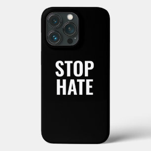 Funda Para iPhone 13 Pro Detener el odio, blanco negro