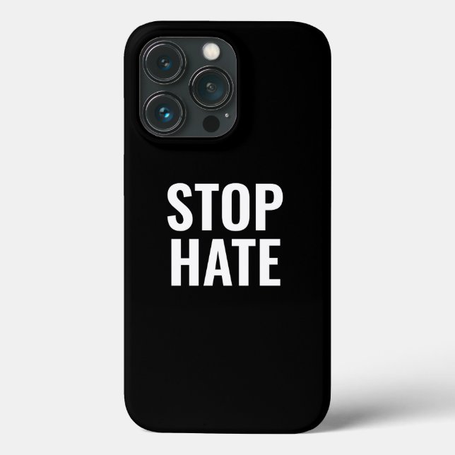 Funda De Case-Mate Para iPhone Detener el odio, blanco negro (Reverso )