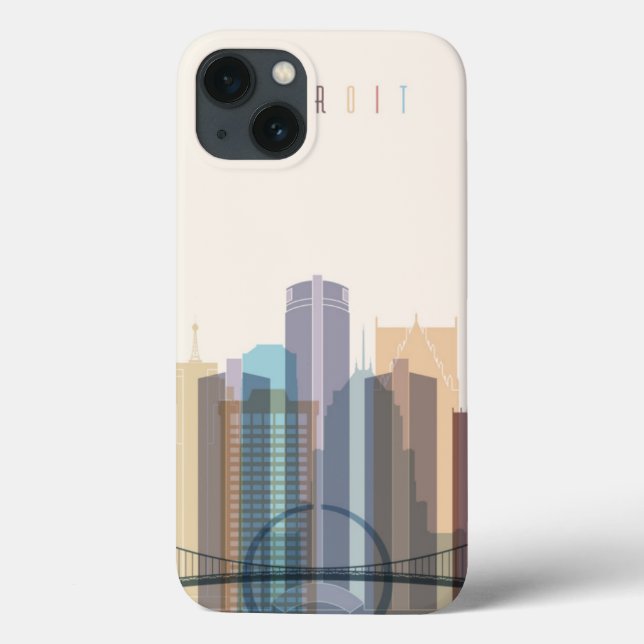 Funda De Case-Mate Para iPhone Detroit, Michigan | Línea de la ciudad (Reverso)