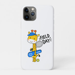 Funda Para iPhone 11 Pro Día de Campo de Tenis de Jirafa Adorable – Persona