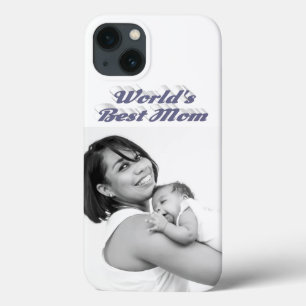 Funda Para iPhone 13 Día de las Madres Mejor Mamá foto texto gris