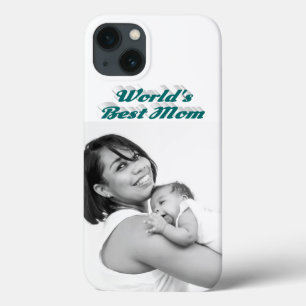Funda Para iPhone 13 Día de las Madres Mejor Mamá foto texto verde
