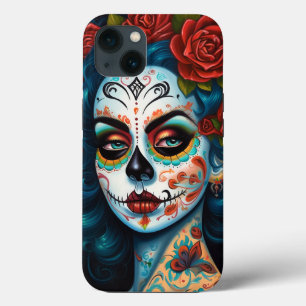 Funda Para iPhone 13 Día De Los Muertos En El Chica De La Calavera Del