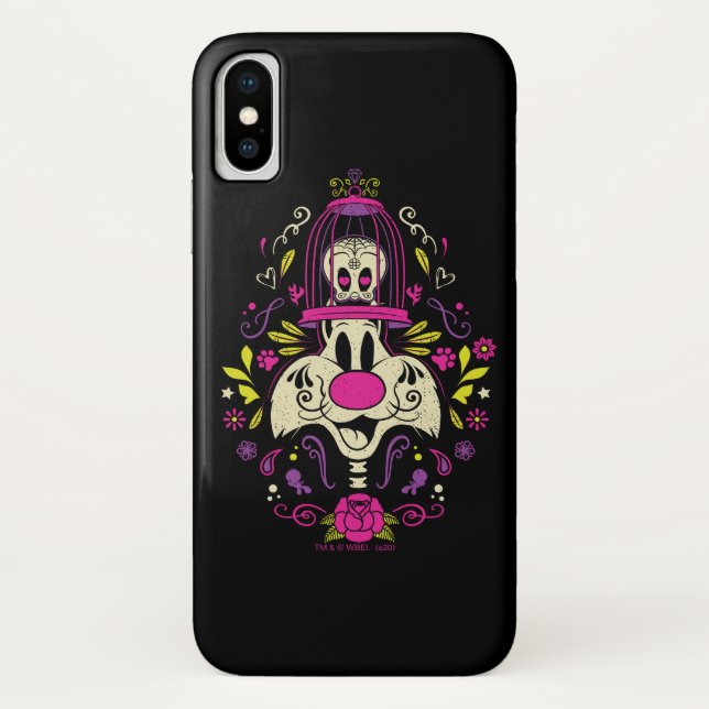 Funda De Case-Mate Para iPhone Día De Los Muertos TWEETET™ y SYLVESTER™ (Reverso)