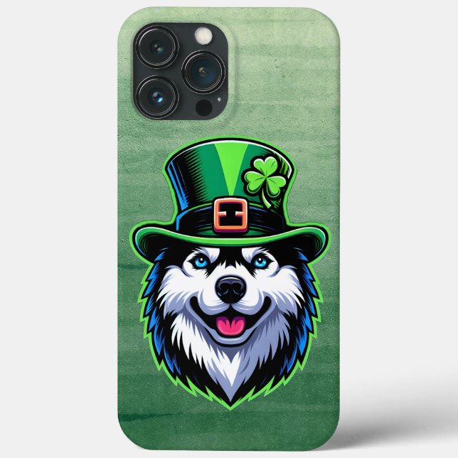 Funda De Case-Mate Para iPhone Día de los Simpatizantes de Shamrock Siberian Husk (Reverso )
