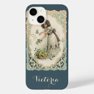 Funda Para iPhone 14 De Case-Mate Día de San Valentín antiguo, niña victoriana con r