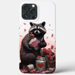 Funda Para iPhone 13 Pro Max Día de San Valentín de poesía de Raccoon basura