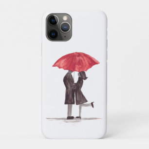 Funda Para iPhone 11 Pro Día de San Valentín pareja romántica con paraguas 