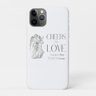 Funda Para iPhone 11 Pro Día de San Valentín – Querubines Vintage y Mensaje