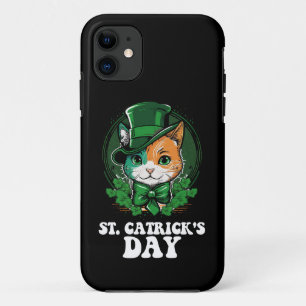 Funda Para iPhone 11 Día de St Catricks Amantes de los Gatos Día de San
