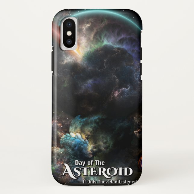 Funda De Case-Mate Para iPhone Día Del Arte Fractal De Ciencia Ficción Asteroide (Reverso)