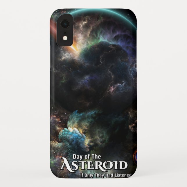 Funda De Case-Mate Para iPhone Día Del Arte Fractal De Ciencia Ficción Asteroide (Reverso)