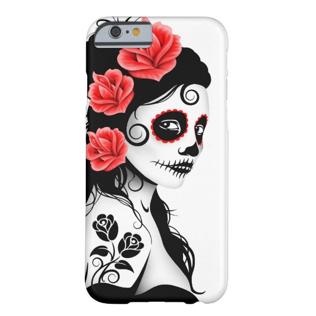 Funda De Case-Mate Para iPhone Día del chica muerto del cráneo del azúcar - (Reverso)