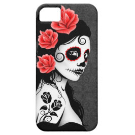 Funda Para iPhone 11 Día del chica muerto del cráneo del azúcar - gris