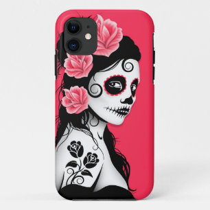 Funda Para iPhone 11 Día del chica muerto del cráneo del azúcar - ro