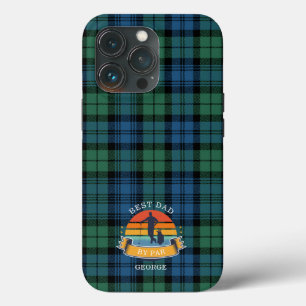 Funda Para iPhone 13 Pro Día del Padre Mejor Papá Por Par Plaid Tartán Pers