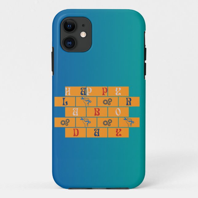 Funda De Case-Mate Para iPhone día del trabajo feliz (Reverso)
