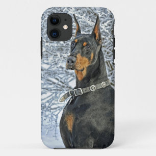 Funda Para iPhone 11 Día escarchado del Doberman