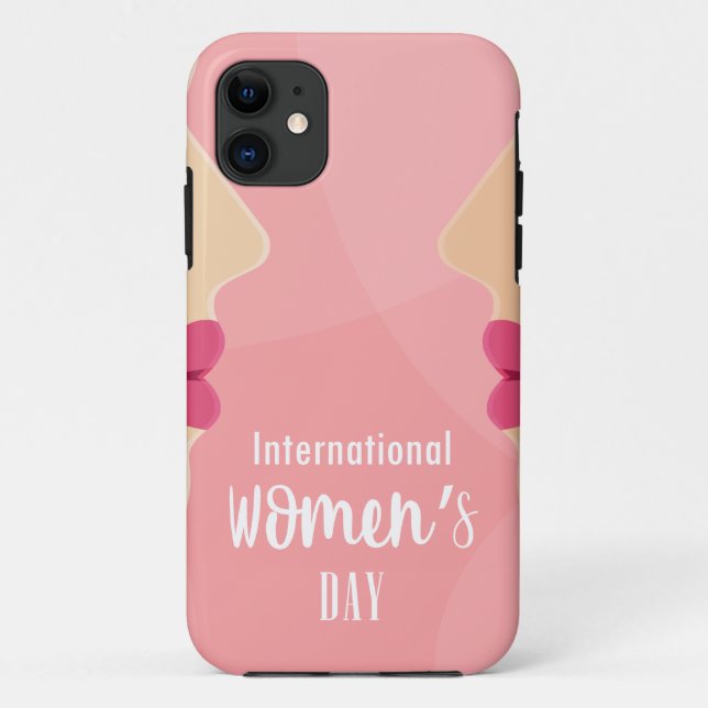 Funda De Case-Mate Para iPhone Día internacional de la mujer rosa (Reverso)