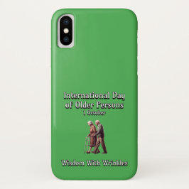 Funda Para iPhone X Día Internacional de las Personas de Edad. Sabidur