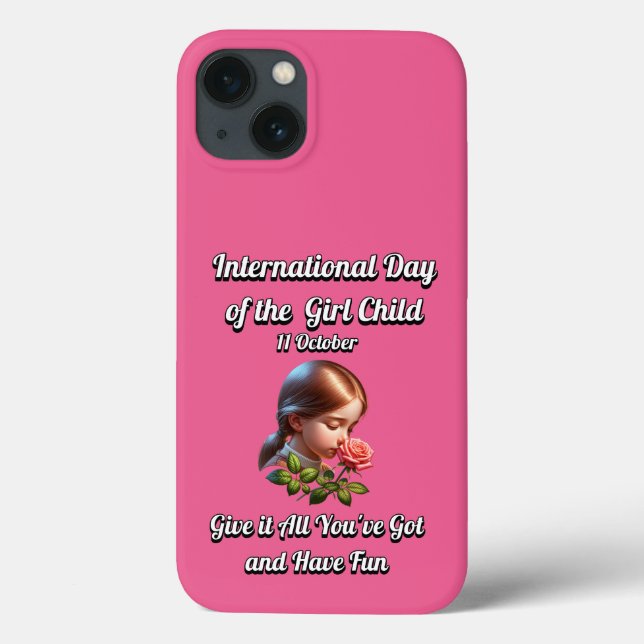 Funda De Case-Mate Para iPhone Día Internacional del Chica. Diversión (Reverso)
