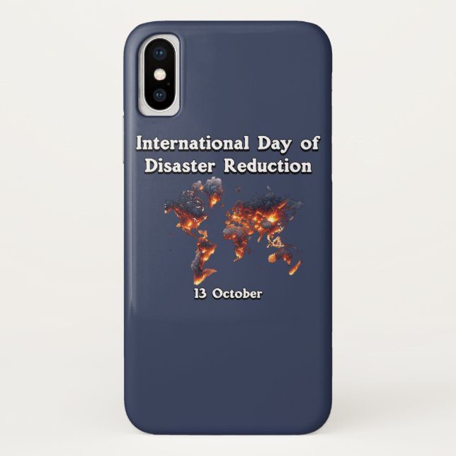 Funda De Case-Mate Para iPhone Día Internacional para la Reducción de los Desastr (Reverso)
