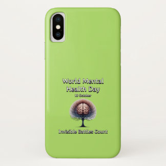 Funda Para iPhone X Día Mundial de la Salud Mental. Las Batallas Invis