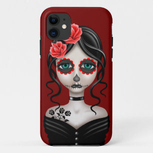 Funda Para iPhone 11 Día triste del chica muerto en rojo