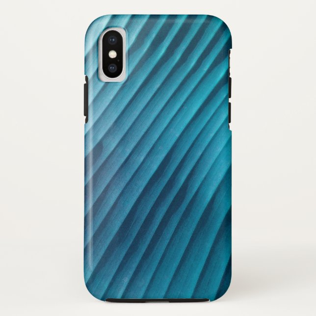 Funda De Case-Mate Para iPhone Diagonal azul hoja (Reverso)