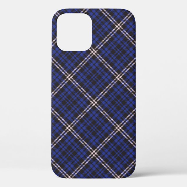 Funda De Case-Mate Para iPhone Diagonal de la Marina Rosa Plaid Tartán texturizad (Reverso )