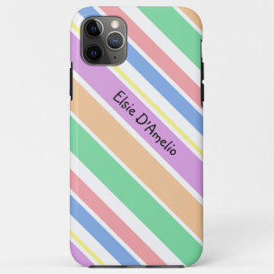Funda Para iPhone 11 Pro Max Diagonal de rayas personalizadas para chicas color