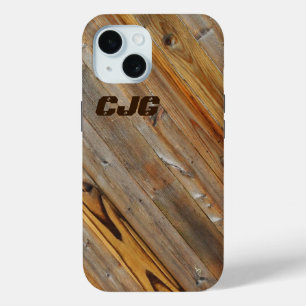 Funda Para iPhone 15 Diagonal del plano de la madera *Personalizado*