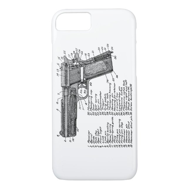 Funda De Case-Mate Para iPhone Diagrama V2 del arma (Reverso)