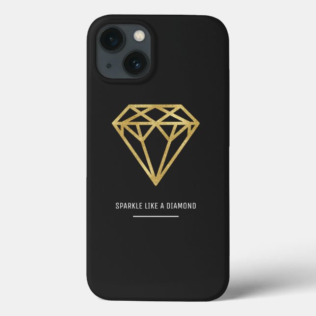 Funda De Case-Mate Para iPhone Diamante de oro (Reverso)