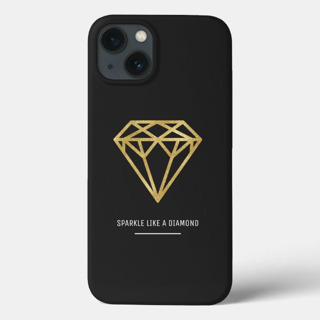 Funda De Case-Mate Para iPhone Diamante de oro (Reverso)