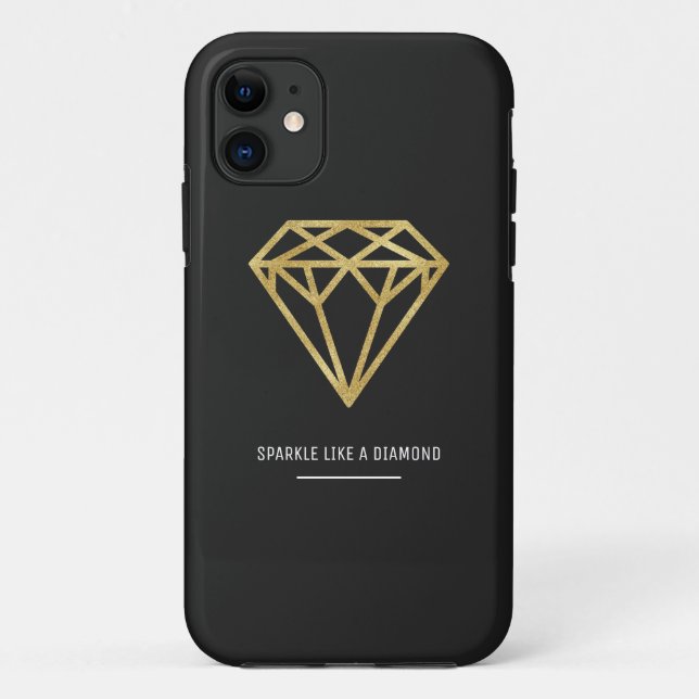 Funda De Case-Mate Para iPhone Diamante de oro (Reverso)