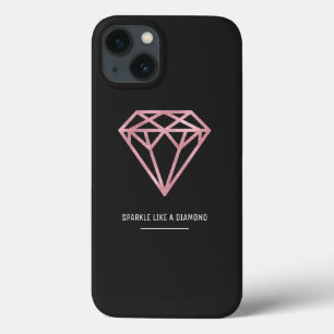 Funda Para iPhone 13 Diamante de oro Rosa