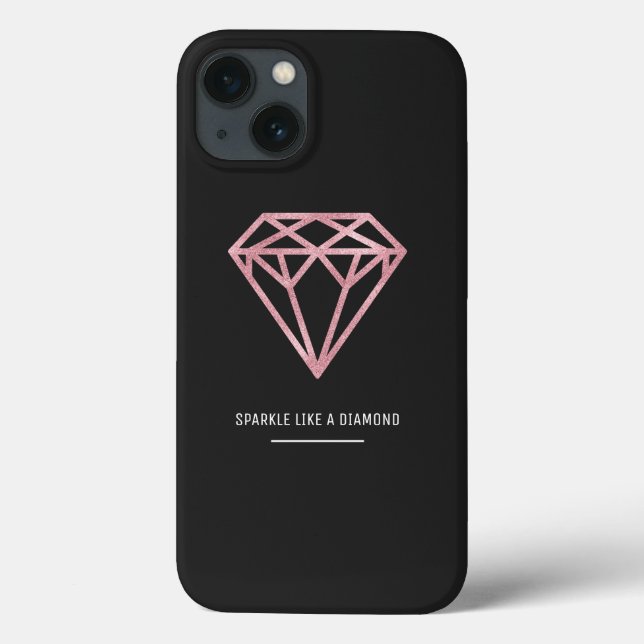Funda De Case-Mate Para iPhone Diamante de oro Rosa (Reverso)
