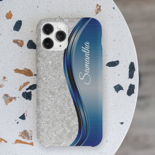 title_seo2 Diamante Falso Brillante Nombre Monograma Azul Mar