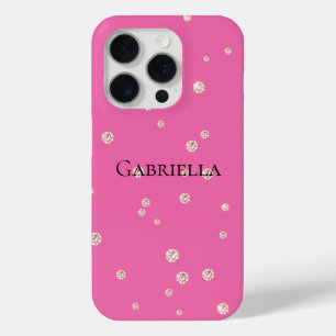 Funda Para iPhone 15 Pro Diamante Rosa Sparkle Jewel