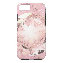 Funda Para iPhone X Diamante rosado en pastel ligero con mancha dorada