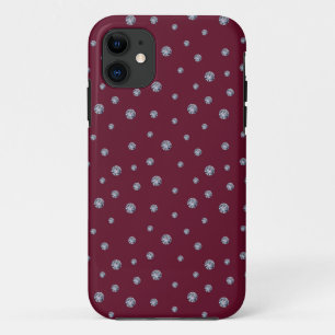Funda Para iPhone 11 Diamantes de imitación de color rojo oscuro